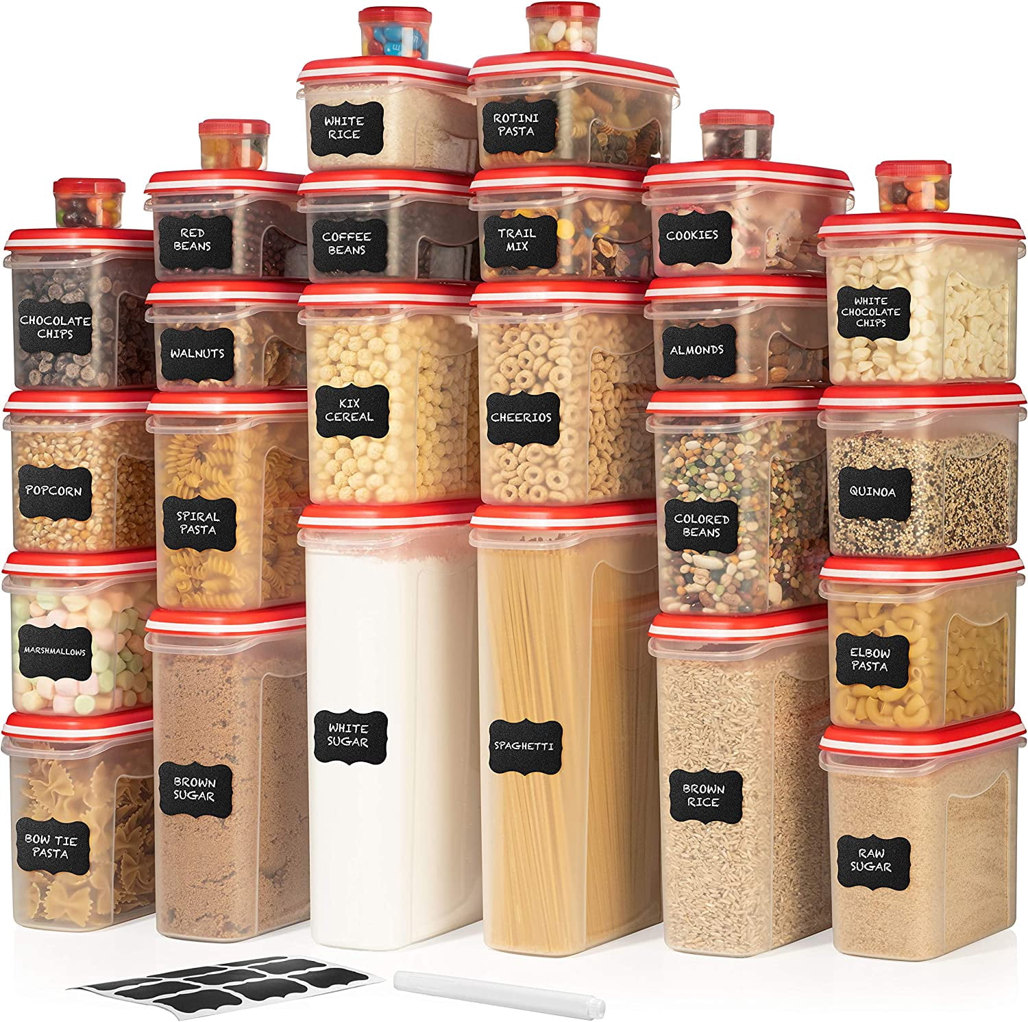 LARGEST Set of 60Pc Airtight Food Storage Containers (30 Container Set ...