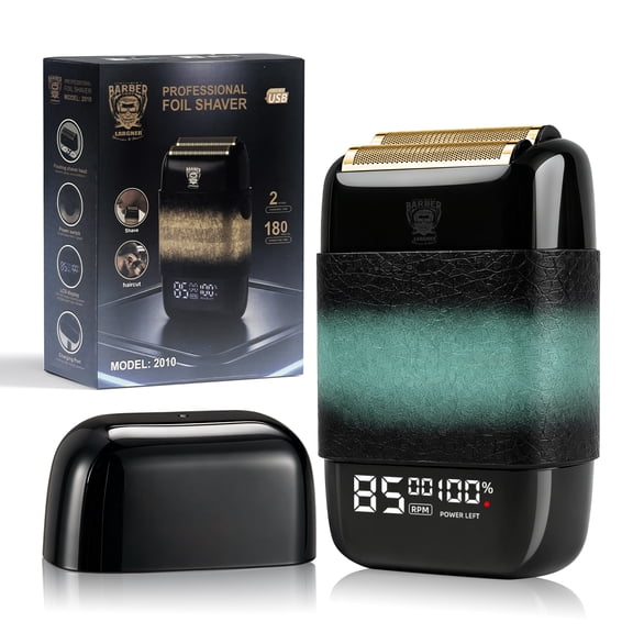 LARGNER Professional Foil Shaver for Men, Cordless Electric Razor & Bald Head Shaver with 2-Speed 8500 RPM Motor, LCD Display, Travel Lock