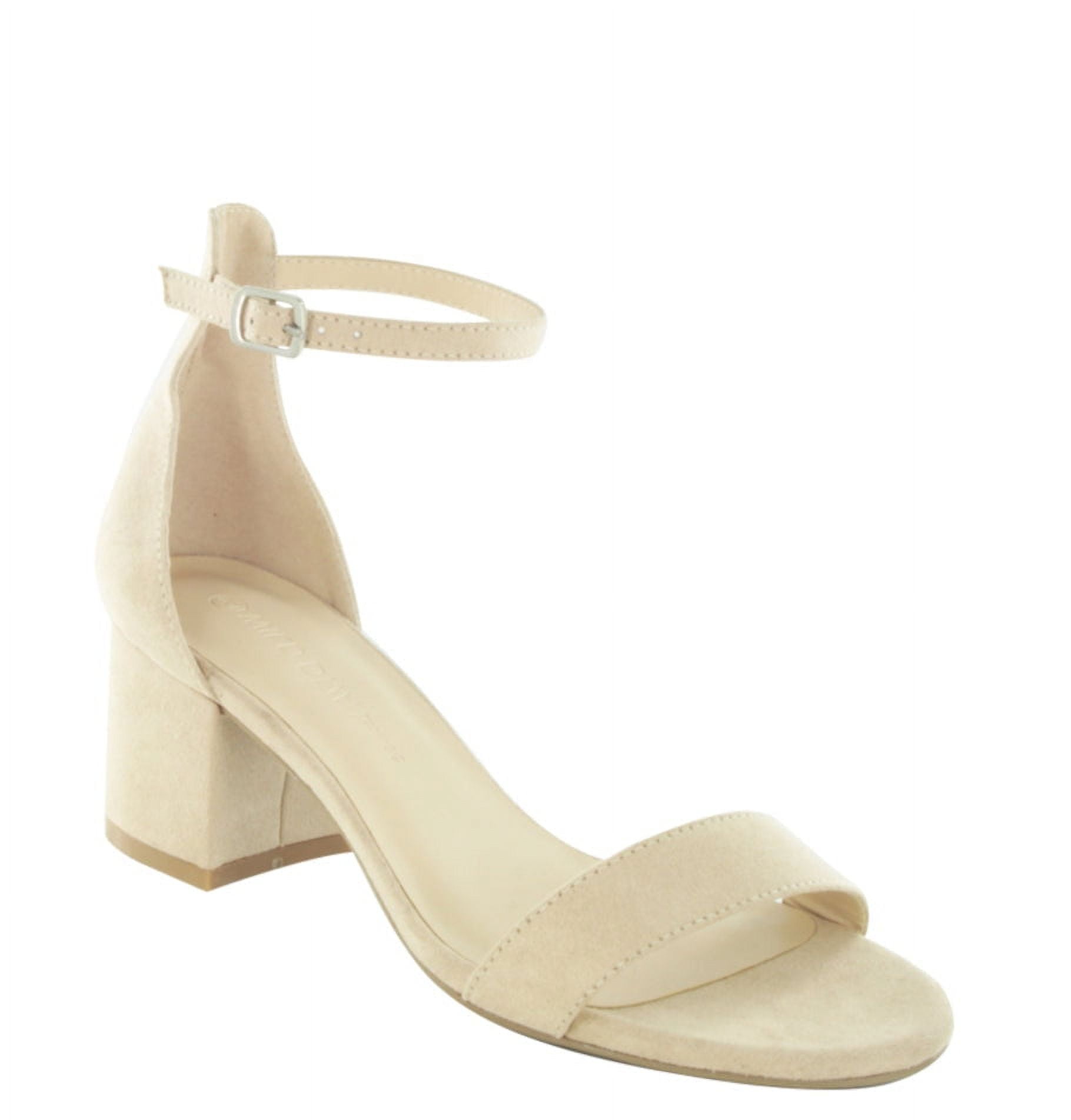 Block-Heel Open-Toe Leather Sandals Lime main image 0