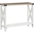 thumbnail image 1 of LARMNEE Farmhouse Console Table Narrow Entryway Table with 2 Open Shelves Hallway Living Room White and Gray WG08XG01, 1 of 9
