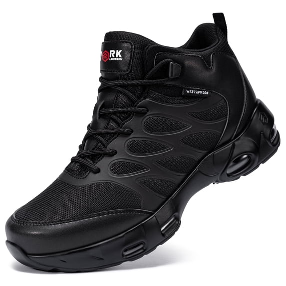 LARNMERN Men Non Slip Chef Boots Restaurant Service Breathable Mesh Outdoor Shoes Work Ankle Boot Casual Hiking Sneakers