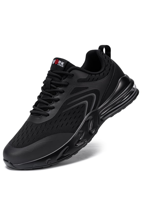 LARNMERN Non Slip Chef Shoes for Men Work Shoe Kitchen Restaurant Walking Running Sneakers Black