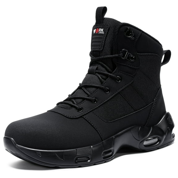 LARNMERN Steel Toe Boot Multi-Use Side Zip Shoes Non-Slip Sole for Work & Outdoor Industrail Boot High Top Tactical Safety Toe Shoe