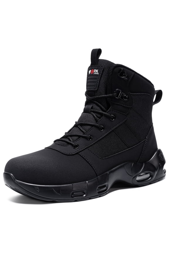 Steel Toe Boot Multi-Use Side Zip Shoes Non-Slip Sole for Work & Outdoor Industrail Boot High Top Tactical Safety Toe Shoe