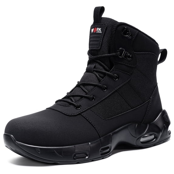 LARNMERN Steel Toe Boot Multi-Use Side Zip Shoes Non-Slip Sole for Work & Outdoor Industrail Boot High Top Tactical Safety Toe Shoe