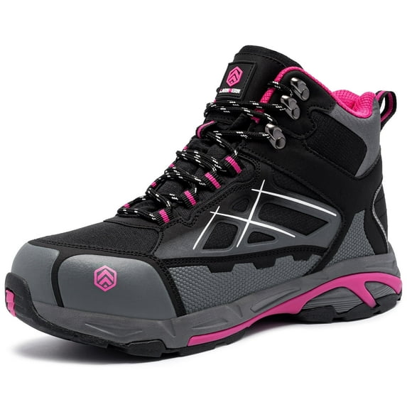 LARNMERN Steel Toe Boots for Women Lightweight Industrial Construction Boots Work Safety Shoes Hiking Boots Indestructible Shoes