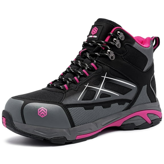 LARNMERN Steel Toe Boots for Women Lightweight Industrial Construction Boots Work Safety Shoes Hiking Boots Indestructible Shoes