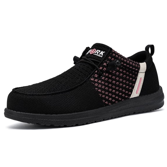 LARNMERN Steel Toe Shoes Loafers Women Non-slip Safety Shoe Comfortable Breathable Walking Sneakers Shoes