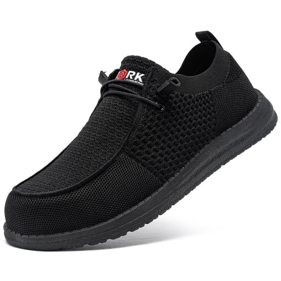 LARNMERN Steel Toe Shoes for Men Non-slip Loafer Shoe Comfortable Breathable Walking Sneakers