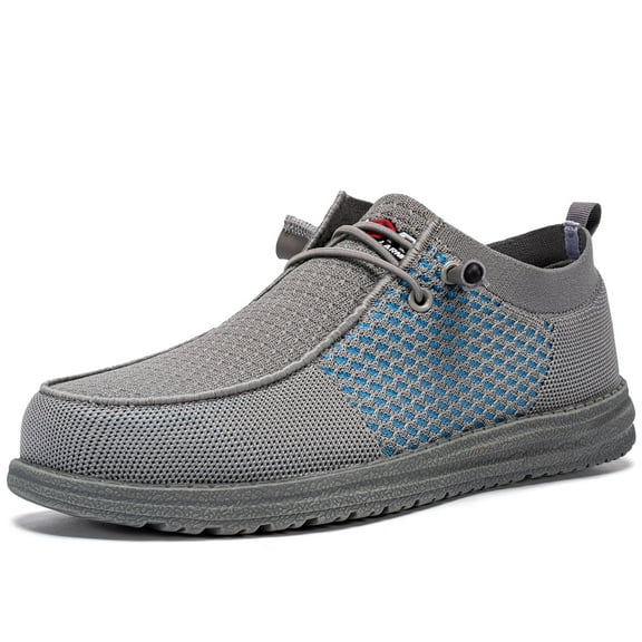 LARNMERN Steel Toe Shoes for Men Non-slip Loafer Shoe Comfortable Breathable Walking Sneakers