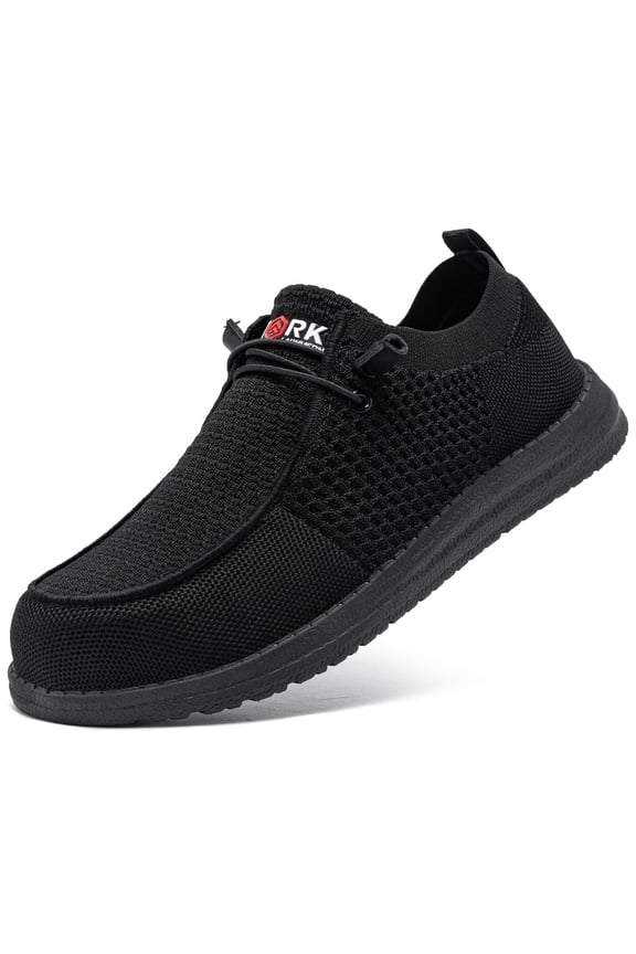 Steel Toe Shoes for Men Non-slip Loafer Shoe Comfortable Breathable Walking Sneakers