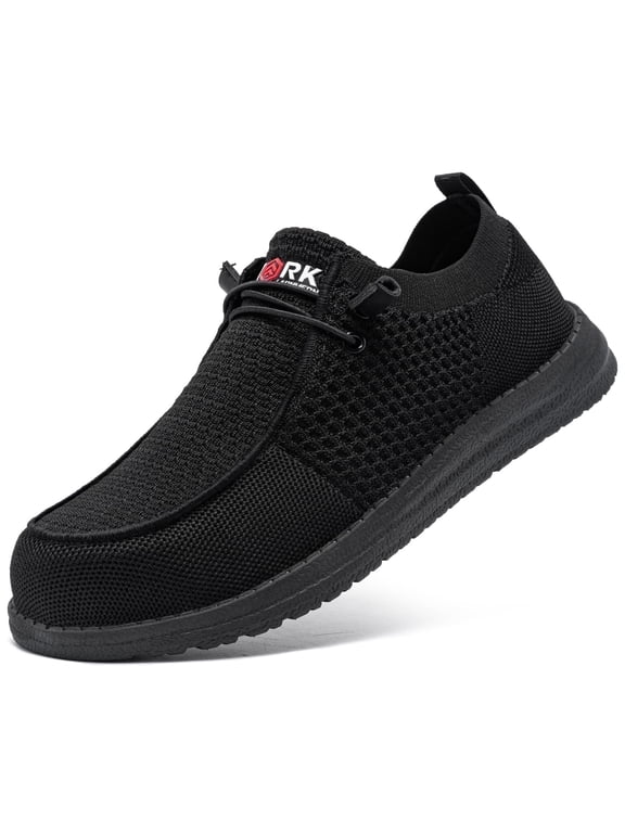 Steel Toe Shoes for Men Non-slip Loafer Shoe Comfortable Breathable Walking Sneakers