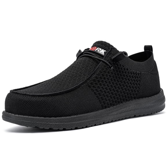 LARNMERN Steel Toe Shoes for Men Non-slip Loafer Shoe Comfortable Breathable Walking Sneakers