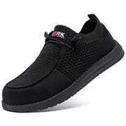 Larnmern Steel Toe Shoes for Men Non-Slip Loafer Shoe Comfortable Breathable Walking Sneakers