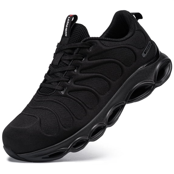 LARNMERN Steel Toe Shoes for Men Slip Resistant Work Shoes Air Cushion Safety Shoes