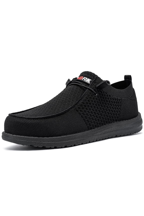 Widen Steel Toe Shoes for Men Non-slip Loafer Shoe Comfortable Breathable Walking Sneakers