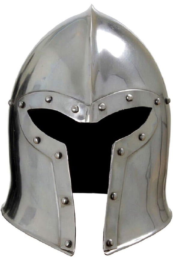 LARP Barbuta Helmet - Polished Silver