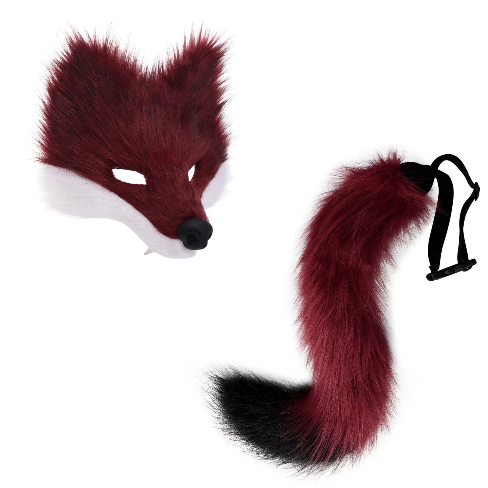 LARP Realistic Therian Wolf Mask and Tail Costume,Halloween Fursuit ...