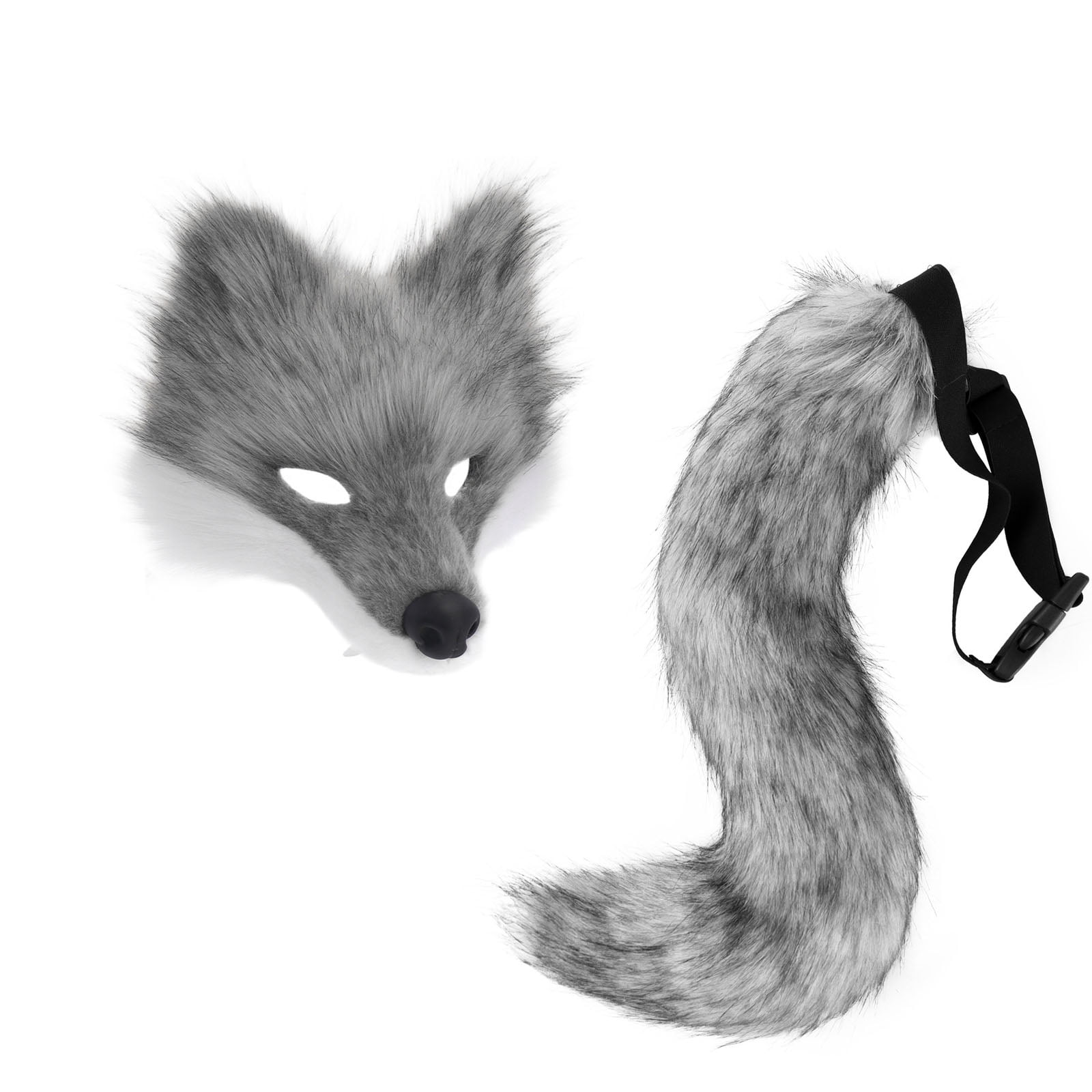 LARP Realistic Therian Wolf Mask and Tail Costume,Halloween Fursuit ...