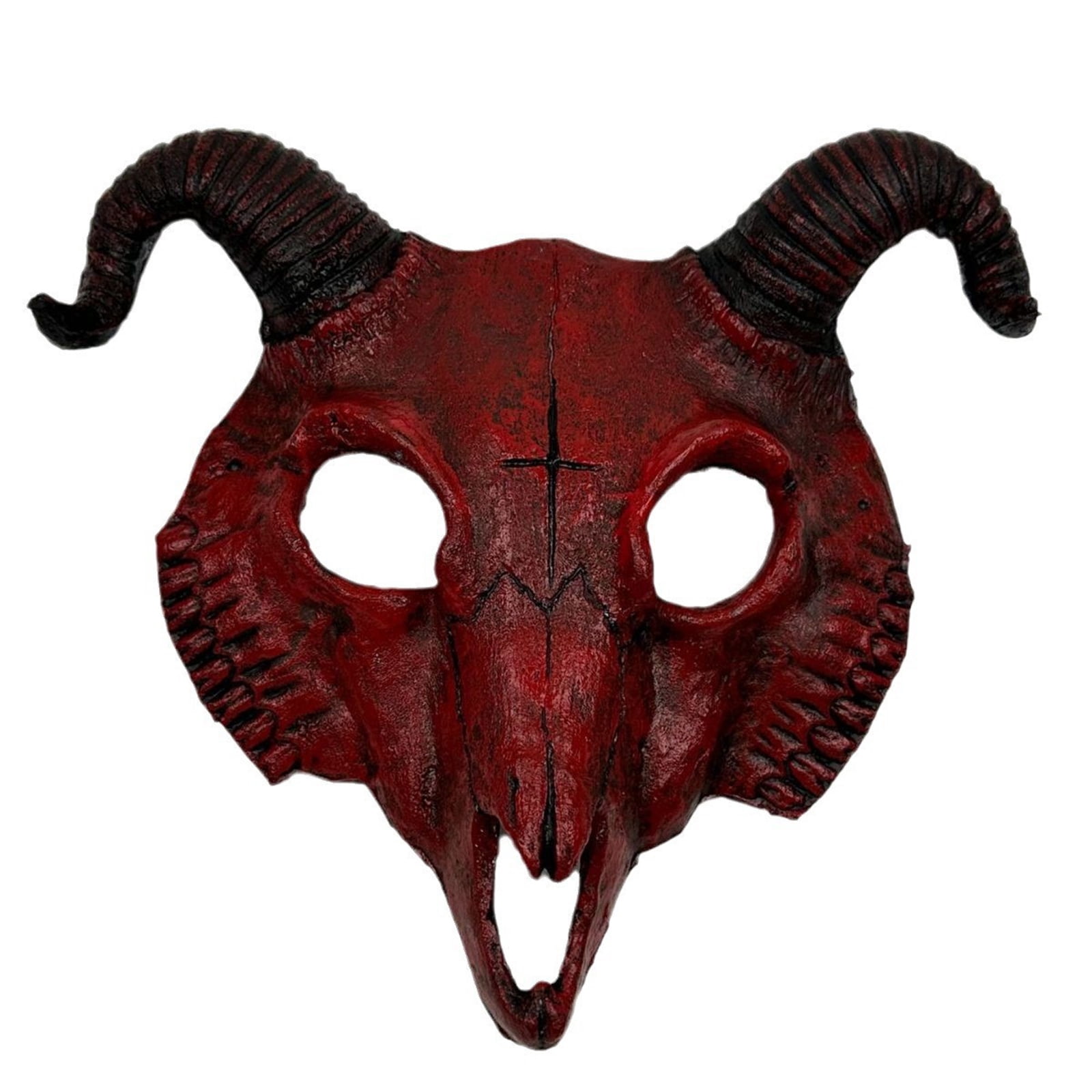 LARP Scary Goat Demon Mask,Halloween Realistic Devil Mask with Horns ...