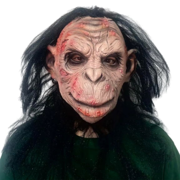 LARP Scary Gorilla Mask,Halloween Realistic Hairy Monkey Mask