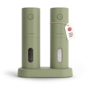 LARS NYS M Electric Salt and Pepper Grinder Set I Automatic Salt and Pepper Mills with Adjustable Ceramic Grinder I Usb Rechargeable Electric Spice Mill Set Sage Green
