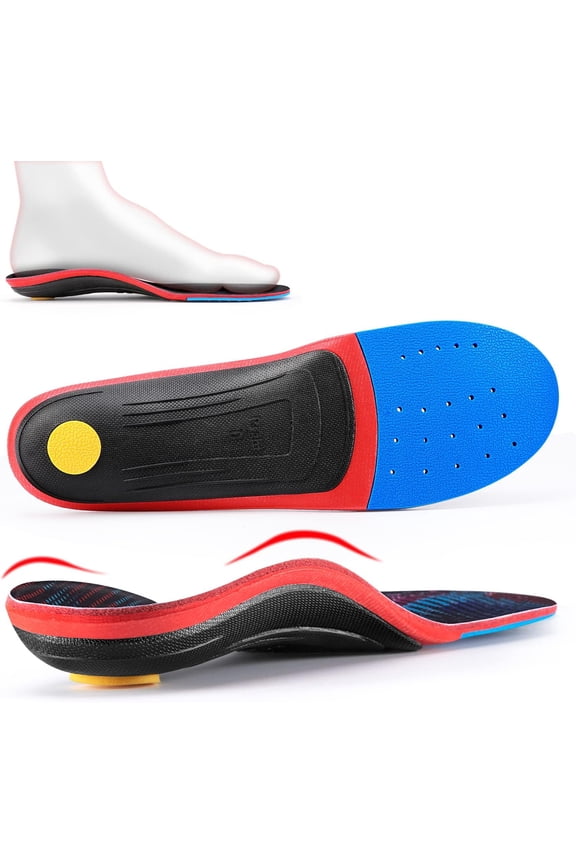 Plantar Fasciitis Feet Insoles, Arch Supports Orthotics Inserts,Insoles for Standing All Day Men Women Work Boot Shoe Insole (Men 4-4 1/2 | Women 6-6 1/2-(230mm), Black)