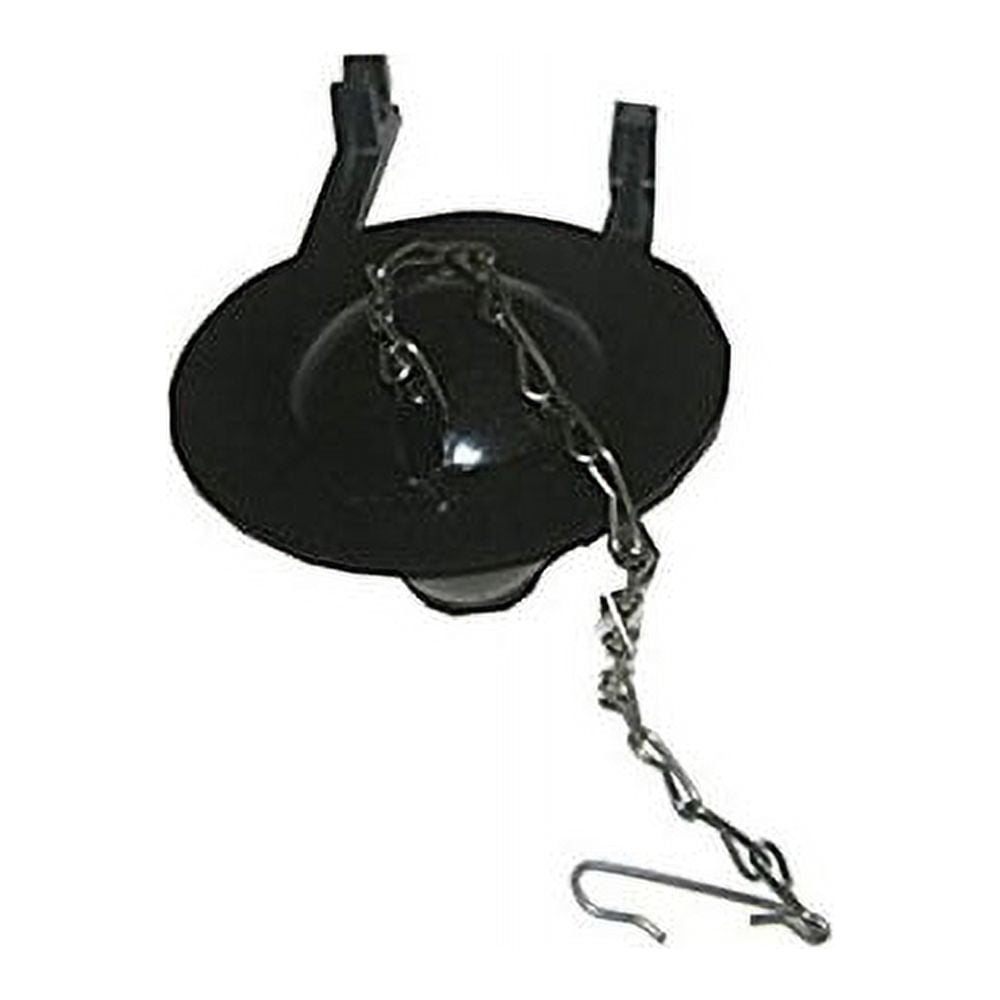 Black Vinyl Twin-Post Toilet Flapper with Chain