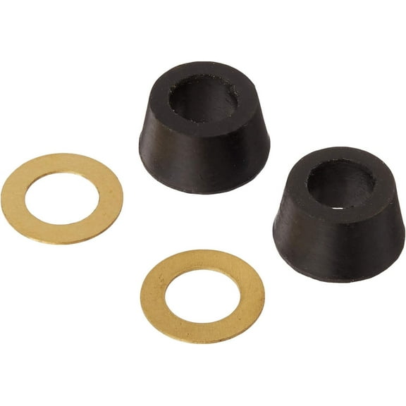 LARSON 02-2237 3/8" Rubber Cone Washer & Brass Ring, 4-PK