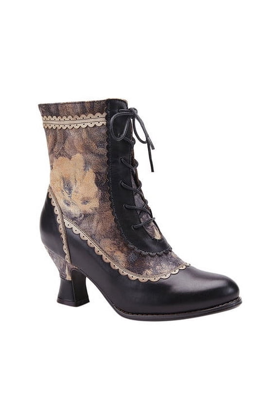 L'Artiste Bewitch-Floral Ankle Boots – Hand-Painted Comfort