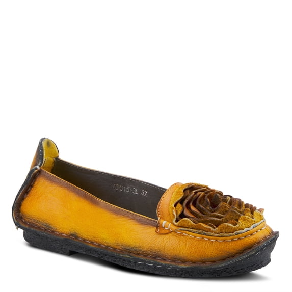 Spring Step L'Artiste Dezi Hand-Painted Ballet Flats with Leather Flower