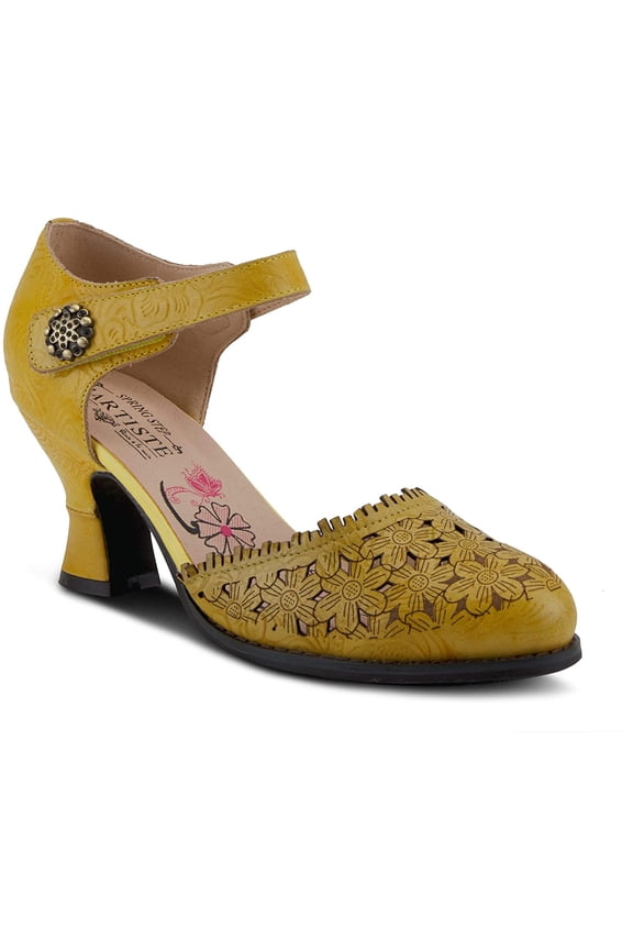 L'Artiste Visionary Pump Shoes for Women | French Inspired Hand Painted Leather D'Orsay High Heels for Women with Ankle Strap
