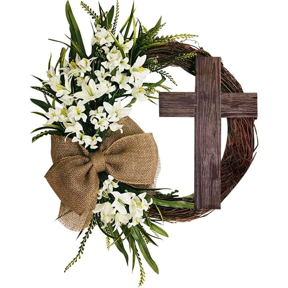 LARUYEKO Easter Wreath Door Hanging Decoration Bouquet Garland for Front Door Flower Link Day Decorations Grape Vines Wreath Wreath Hanger for Glass Front Door All Season Wreaths for Front Door