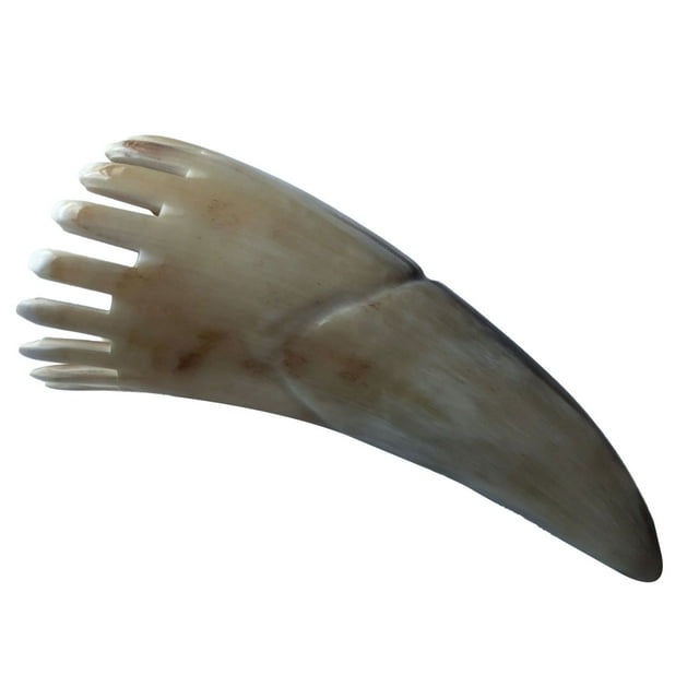 LARUYEKO Horn Shampoo Massage Comb Scraping Plate Horn Comb Triangular