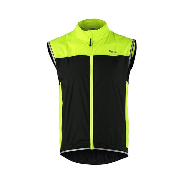 LARUYEKO Men's Cycling Running Jacket Bike Windbreaker Vest Reflective Lightweight Windproof Coat Cycling Sleeves for Men Mens Cycling Shirt for Cyclist Riding Shirts for Men Funkier Bike Shirts Bike