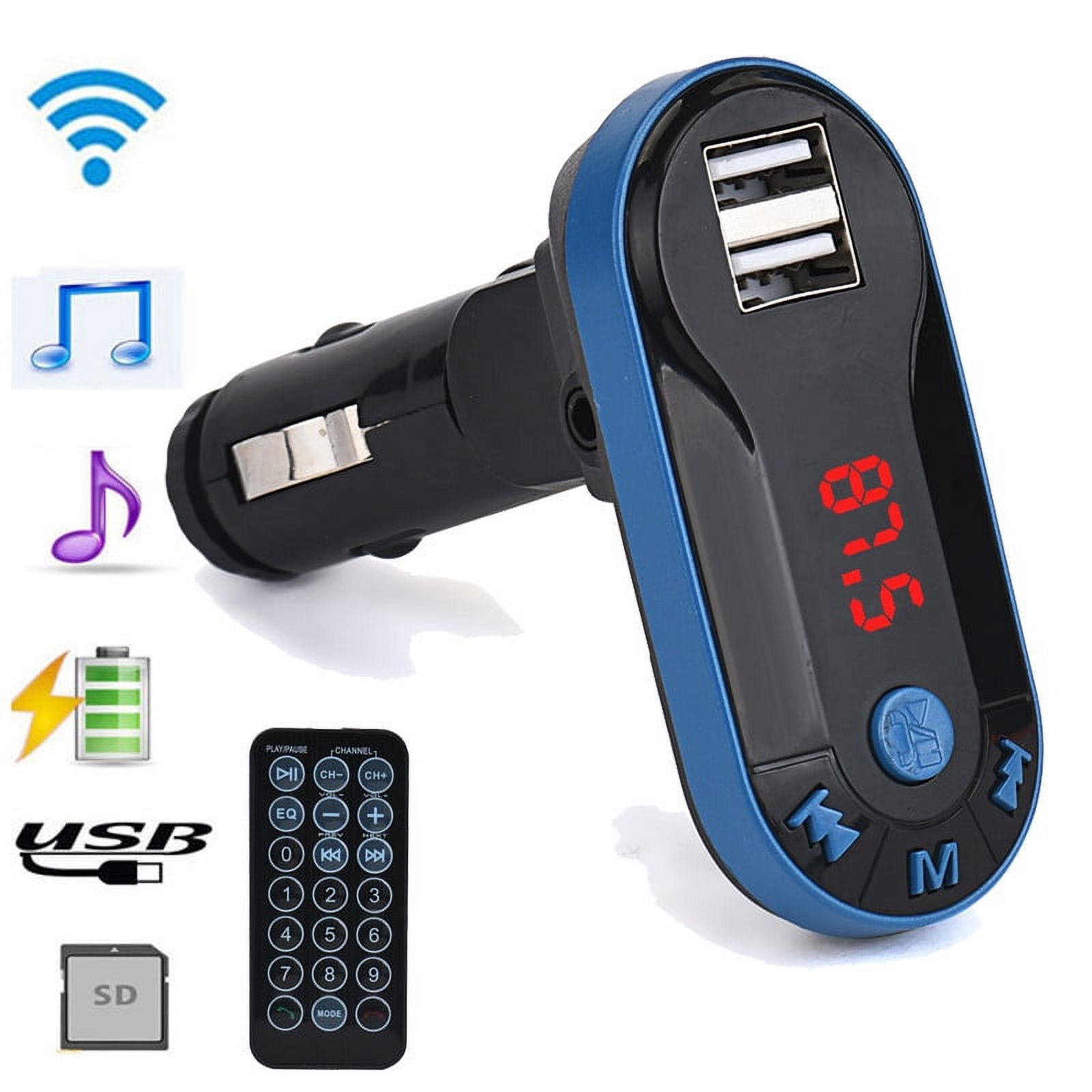 LARUYEKO Wireless FM MP3 Player Hands Free Car Kit USB TF SD Remote Car