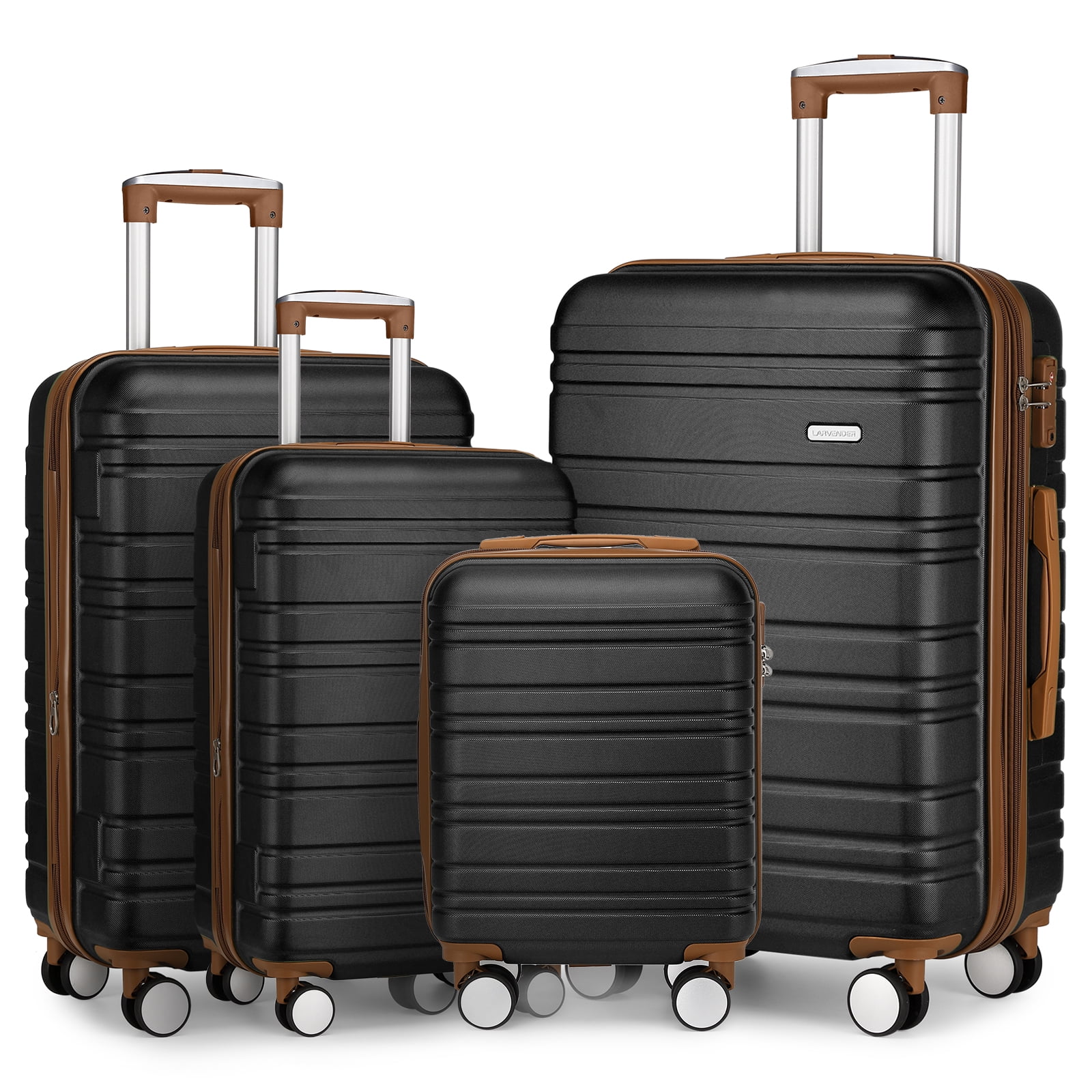 LARVENDER Luggage Sets 4 Piece, Expandable Luggage Hardside