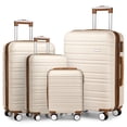thumbnail image 1 of LARVENDER Luggage Sets 4 Piece, Expandable Luggage Hardside Suitcases Set with Double Spinner Wheels, Durable Lightweight Travel Luggage Sets Clearance with TSA Lock, Cream White (18/20/24/28)", 1 of 1
