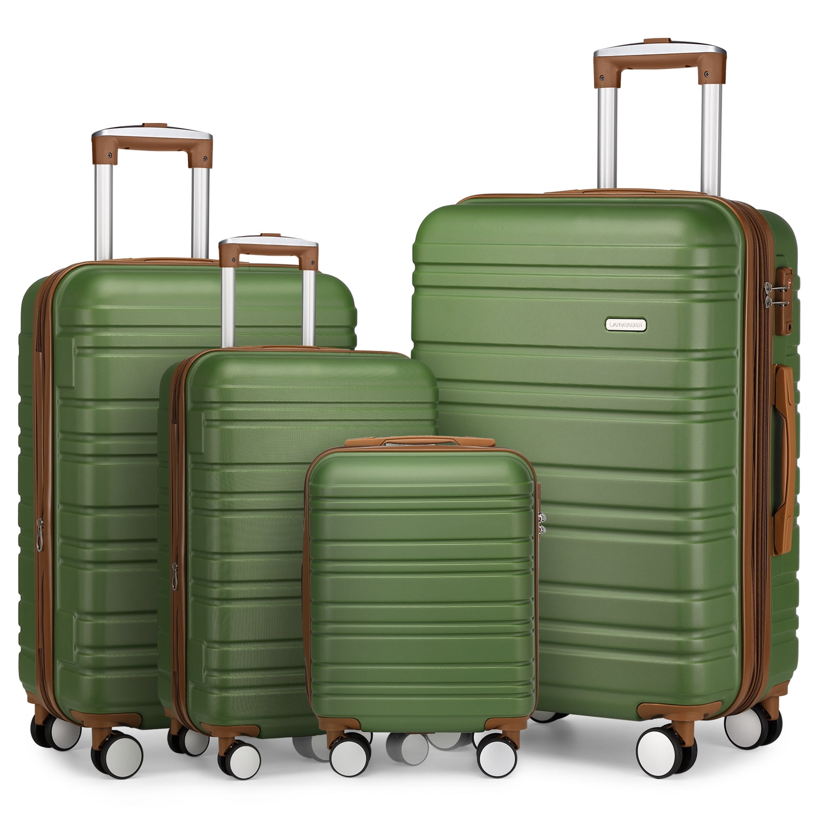 LARVENDER Luggage Sets 4 Piece Expandable Luggage Hardside