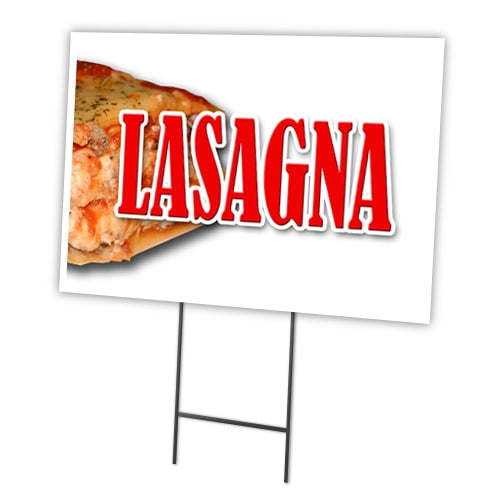 LASAGNA 18"x24" Yard Sign & Stake | Advertise Your Business | Stake Included Image On Front Only | Made in The USA