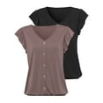 thumbnail image 1 of LASCANA Women's 2 Pack Ruffle Sleeve Tops Ruffles, 1 of 5