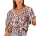 thumbnail image 1 of LASCANA Women's Allover Pattern Blouse Shirt Flower, 1 of 5