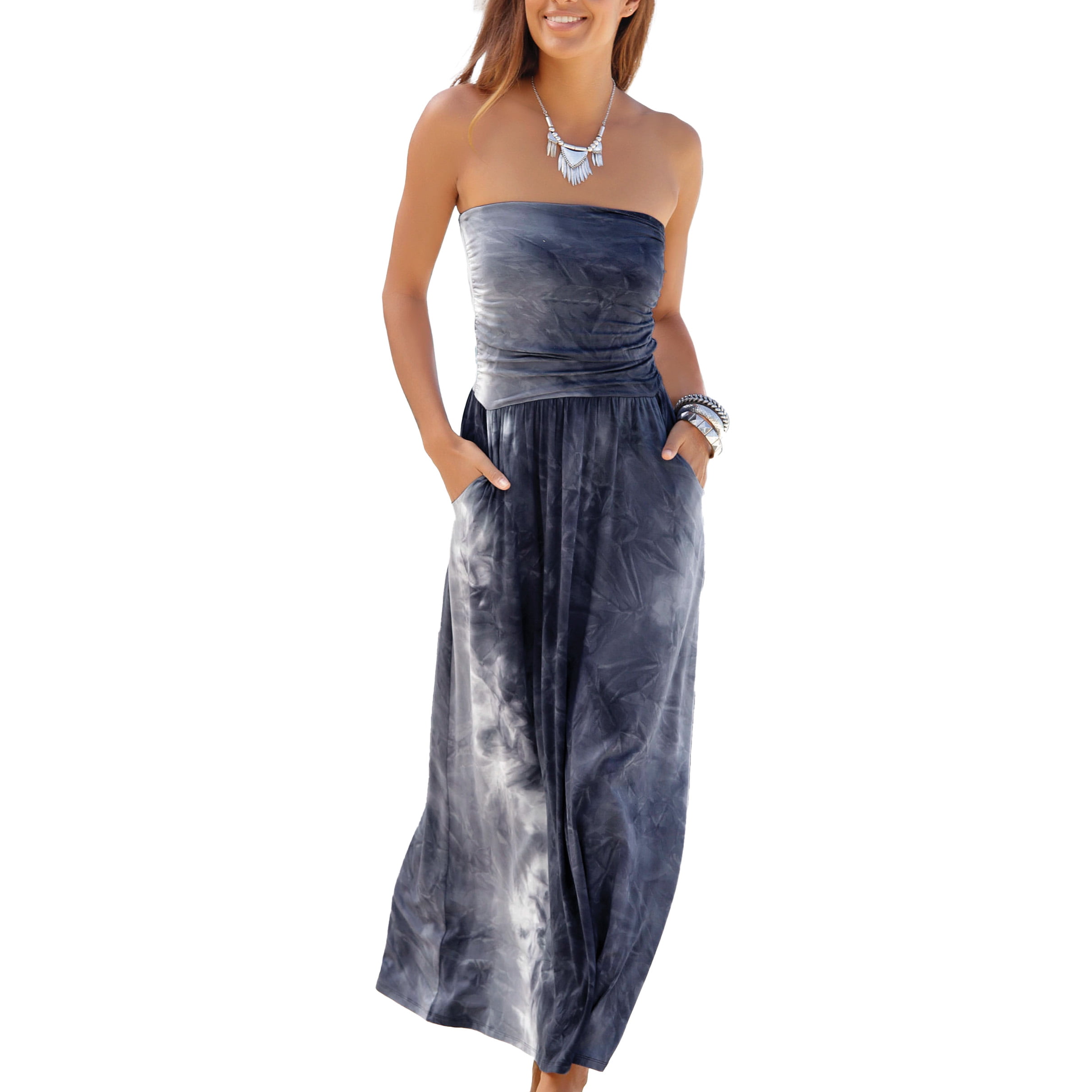 chinese dress ladies LASCANA Women's Strapless Bandeau Maxi Dress  Flowy Ruched Dress with  Pockets, Double-Layered Bodice, Elastic Top, Casual Ch Olive at Amazon  Women's Clothing store
