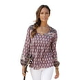 thumbnail image 1 of LASCANA Women's Boho Long Sleeve Top Beading, 1 of 6