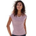 thumbnail image 1 of LASCANA Women's Button Detail Short Sleeve Knit Top Buttons, 1 of 6