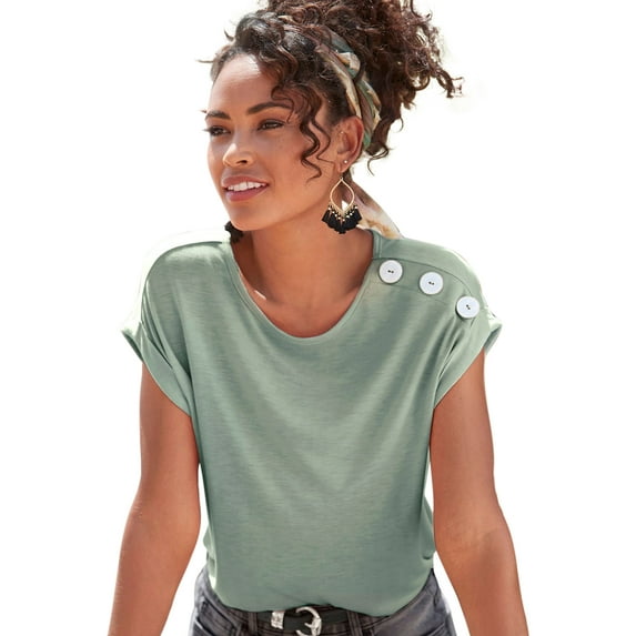 LASCANA Women's Button Detail Top Buttons