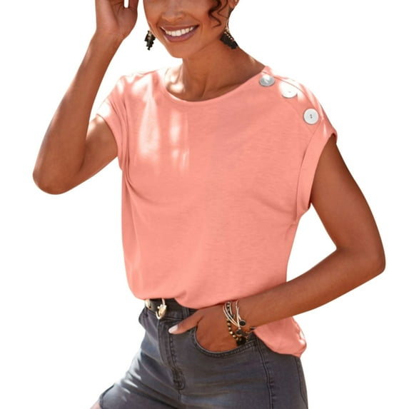 LASCANA Women's Button Detail Top Buttons