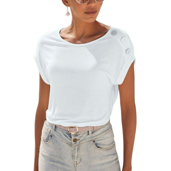 LASCANA Women's Button Detail Top Buttons