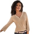 thumbnail image 1 of LASCANA Women's Button V-Neck Top Buttons, 1 of 5