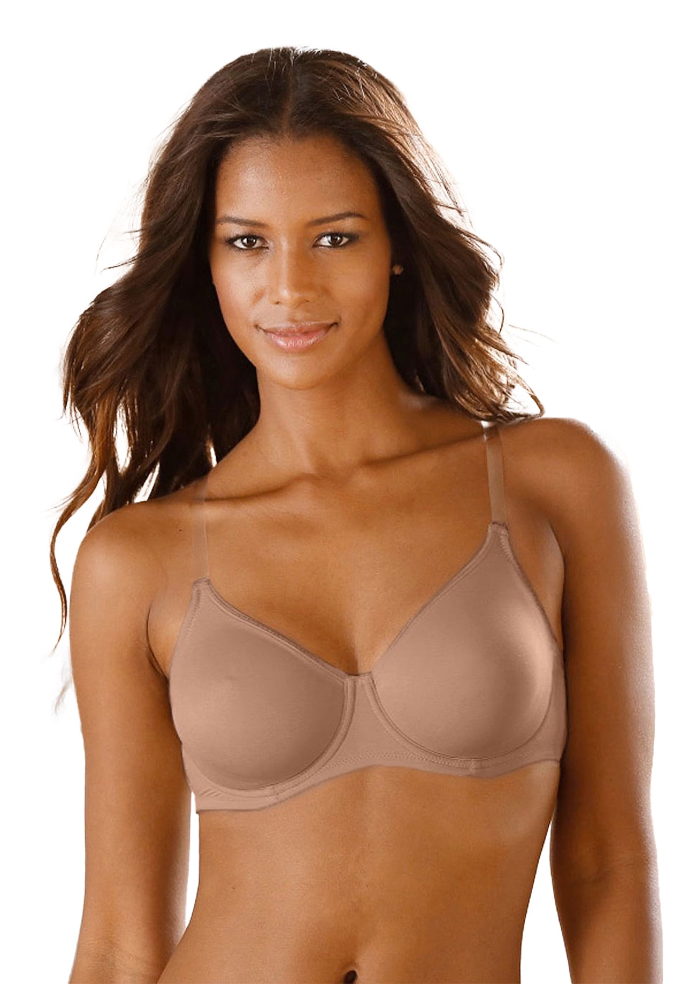 LASCANA Women's Clear Strap Underwire T-Shirt Bra